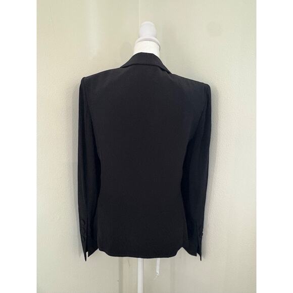 Sonia Rykiel Paris Black Viscose Satin Tailored Blazer button up Suit Jacket 38 - Picture 4 of 14
